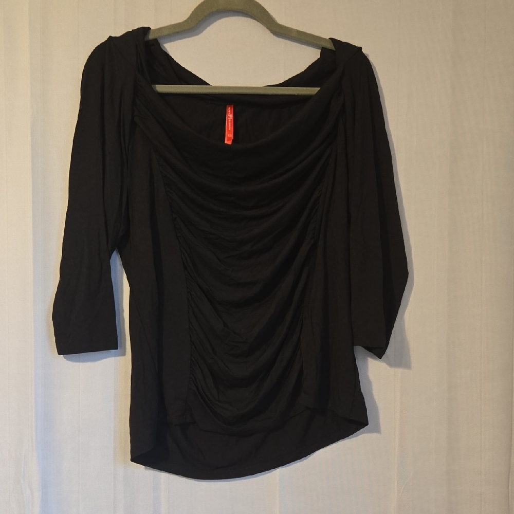 Ruby Ribbon Black Women's Ruched Top Size XXL NWOT